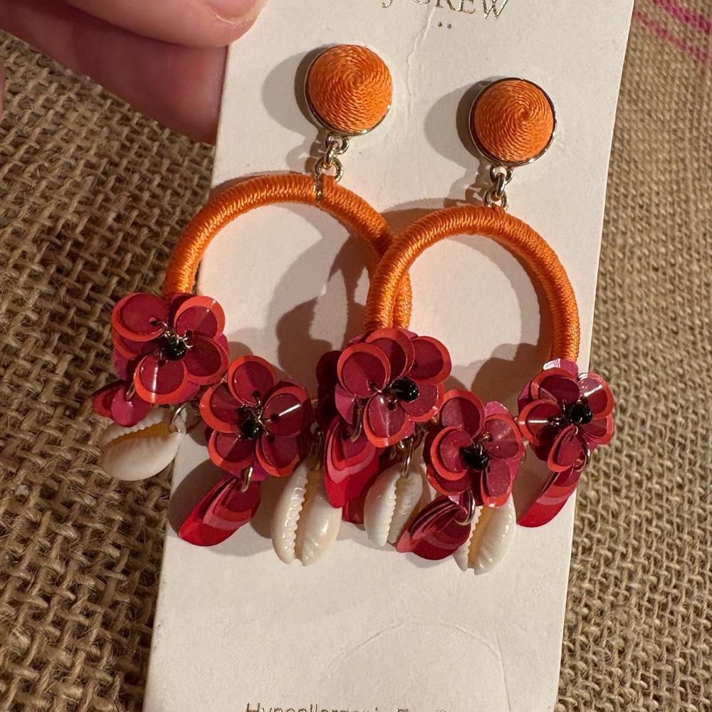 J. Crew Floral & Shell Earrings